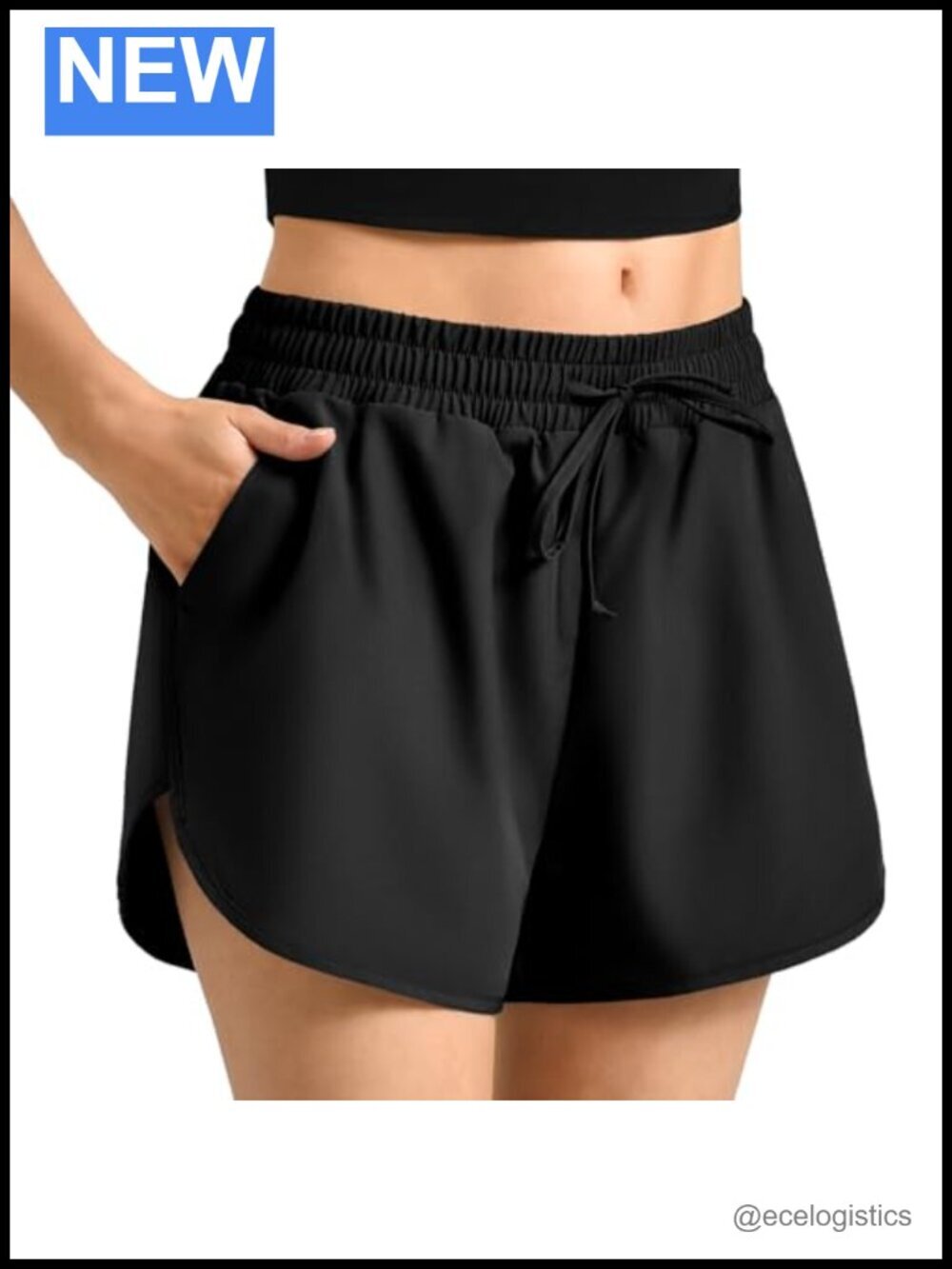 High Waist Running Shorts with Pockets Quick Dry Built-in Liner